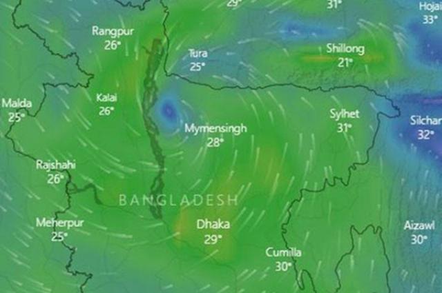 ময়মনসিংহ-নেত্রকোনা অবস্থানরত লঘুচাপটি দুর্বল হচ্ছে