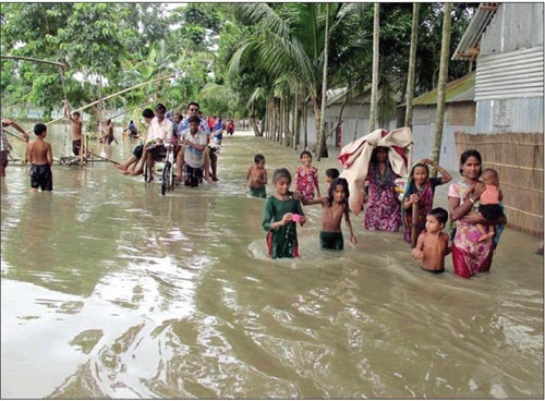 বগুড়ায় বন্যায় ক্ষতিগ্রস্থরা ঘরে ফিরছে 