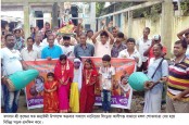 সিংড়ায় শ্রীকৃষ্ণের শুভ জন্মাষ্টমী উপলক্ষে মঙ্গল শোভাযাত্রা অনুষ্ঠিত