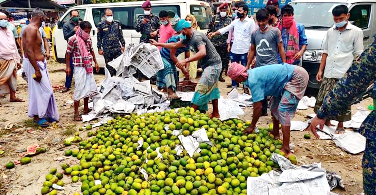 রাজধানীতে কেমিক্যালে পাকানো আম জব্দ

