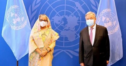 প্রধানমন্ত্রীর সঙ্গে জাতিসংঘ মহাসচিবের ফোনালাপ
