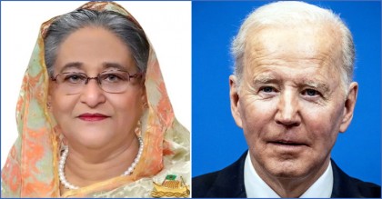 জো বাইডেনের অভ্যর্থনায় প্রধানমন্ত্রী
