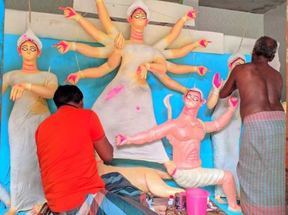 নন্দীগ্রামে এবার ৪৬টি মন্ডপে চলছে দূর্গা পুজার আয়োজন 
