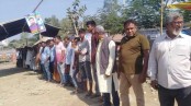 কাজিপুরে যুবলীগ নেতার উপর হামলার প্রতিবাদে মানববন্ধন 