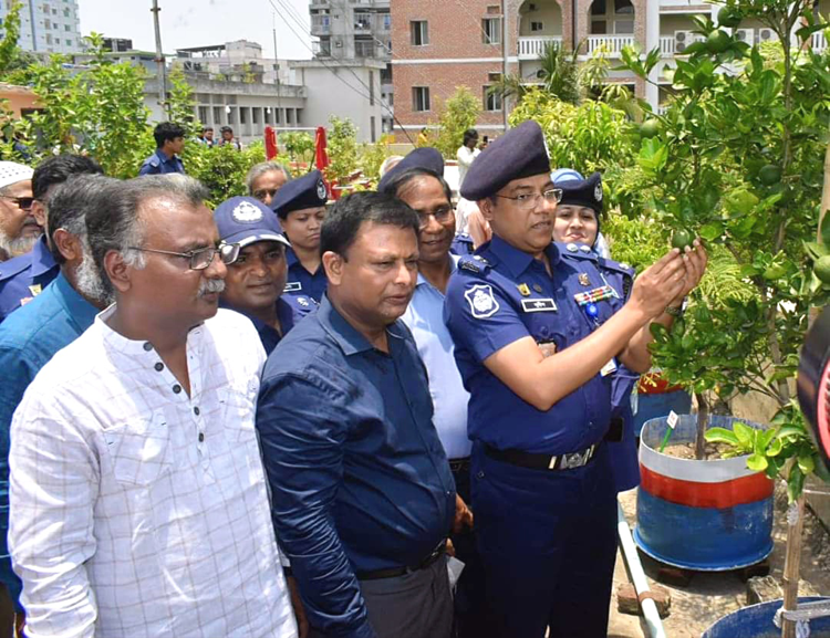 বগুড়া পুলিশ সুপার কার্যালয়ে ছাদবাগান:
শোভা ছড়াচ্ছে সাড়ে ৩'শ গাছ