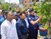 বগুড়া পুলিশ সুপার কার্যালয়ে ছাদবাগান:
শোভা ছড়াচ্ছে সাড়ে ৩'শ গাছ