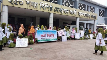 বগুড়ায় ভাতার দাবিতে
ইন্টার্ন নার্সদের কর্মবিরতি