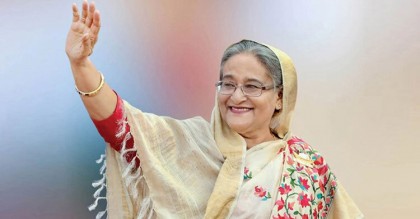 কলাবাগান মাঠে নির্বাচনী জনসভায় শেখ হাসিনা