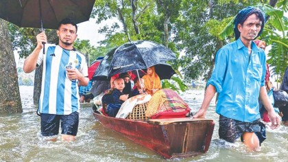 ভয়াবহ বন্যায় ১০ জেলায় ৩৬ লাখ মানুষ পানিবন্দি, নিহত ৮