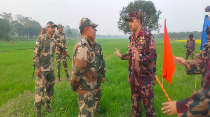 জয়পুরহাট সীমান্তে বিএসএফের কাঁটাতারের বেড়া নির্মাণের চেষ্টা, বিজিবির বাধা