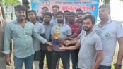 বগুড়া মাল্টিমিডিয়া রিপোর্টার্স ইউনিটির প্রীতি ফুটবল ম্যাচে চ্যাম্পিয়ন সাধারণ সম্পাদক একাদশ