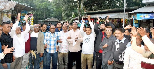 গাবতলীর দোয়ারপাড়া গ্রামে পৌর বিএনপির গণসংযোগ