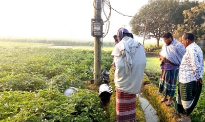বগুড়ার দুপচাঁচিয়ায় গভীর নলকূপের ট্রান্সফরমারের তামার তার চুরি