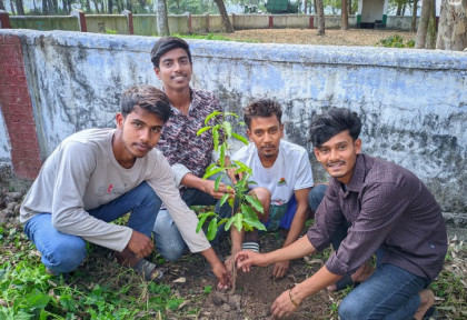 বগুড়ায় মাসিপুর চালুঞ্জা একতা যুব ক্লাবের বৃক্ষরোপণ ও বিতরণ কর্মসূচি