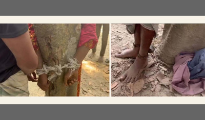 পাবনায় প্রেমিকজুটিকে গাছের সাথে হাত ও পা বেঁধে শিকল পড়িয়ে পৈশাচিক নির্যাতনের অভিযোগ