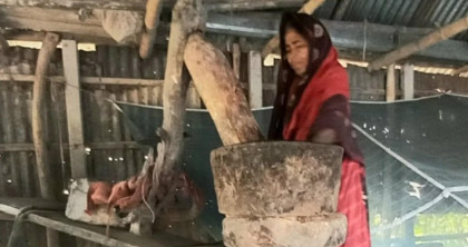 সলঙ্গায় এক গ্রামে এখনও টিকে আছে একমাত্র কাঠের ঘানি
