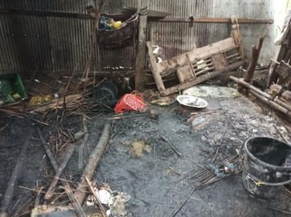 গঙ্গাচড়ায় পূর্ব শত্রুদের জেরে বাড়িতে অগ্নিসংযোগ গরু ছাগল ভস্তীভূত  